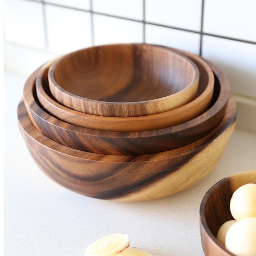 Natural Wooden Salad & Fruit Bowl