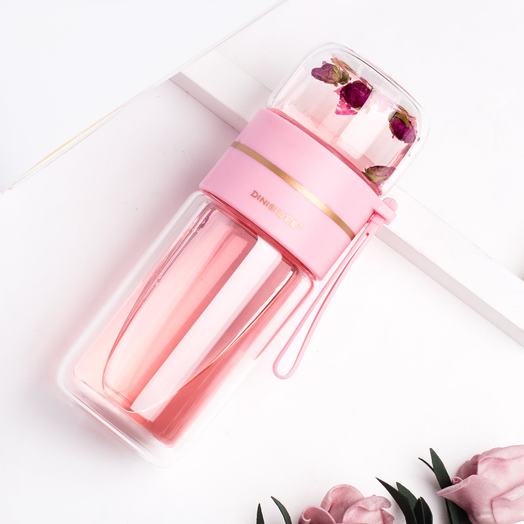 Double Wall Glass Tea Bottle with Infuser