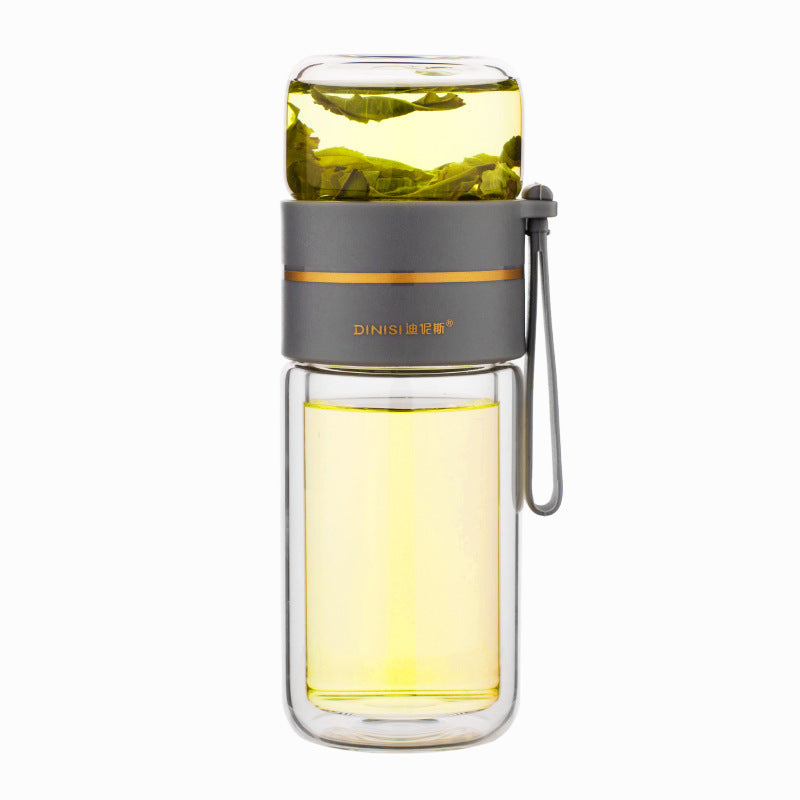 Double Wall Glass Tea Bottle with Infuser