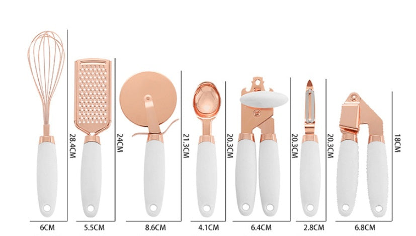 Rose Gold Kitchen Household Peeler & Utensil Set