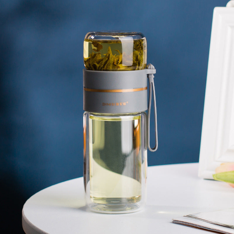 Double Wall Glass Tea Bottle with Infuser