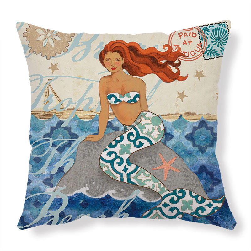 Sea Turtle Linen Cushion Cover