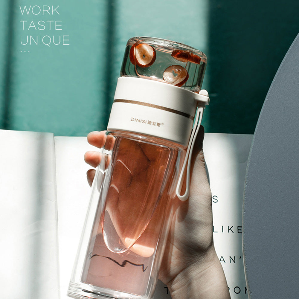 Double Wall Glass Tea Bottle with Infuser