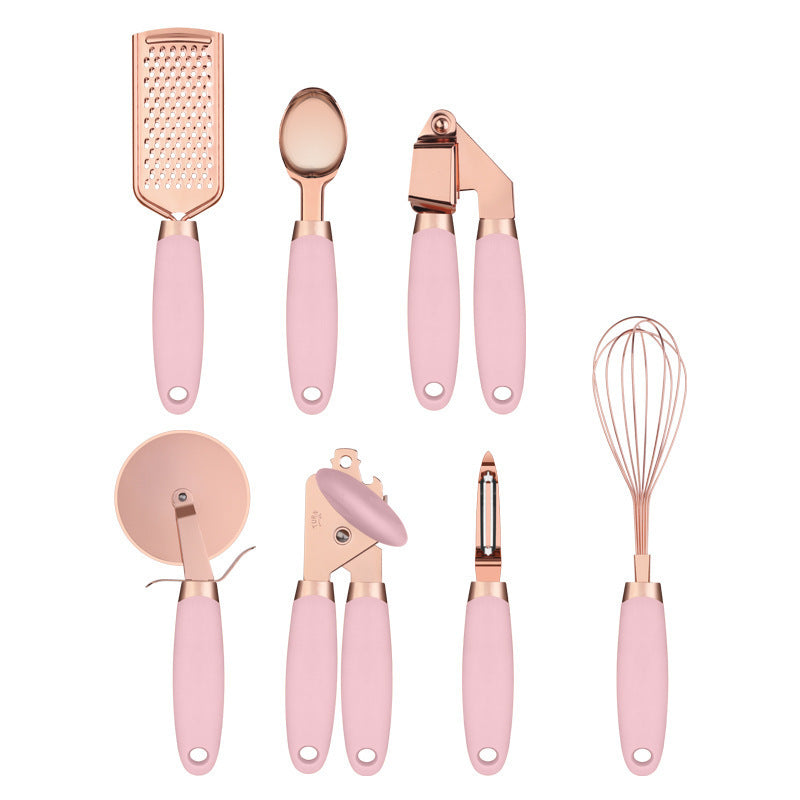 Rose Gold Kitchen Household Peeler & Utensil Set