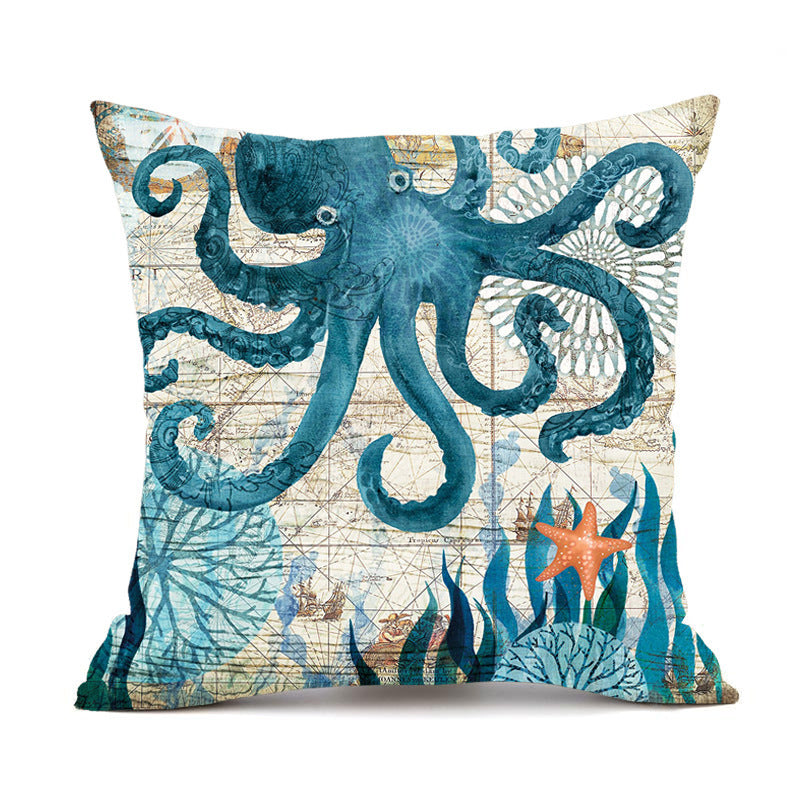 Sea Turtle Linen Cushion Cover