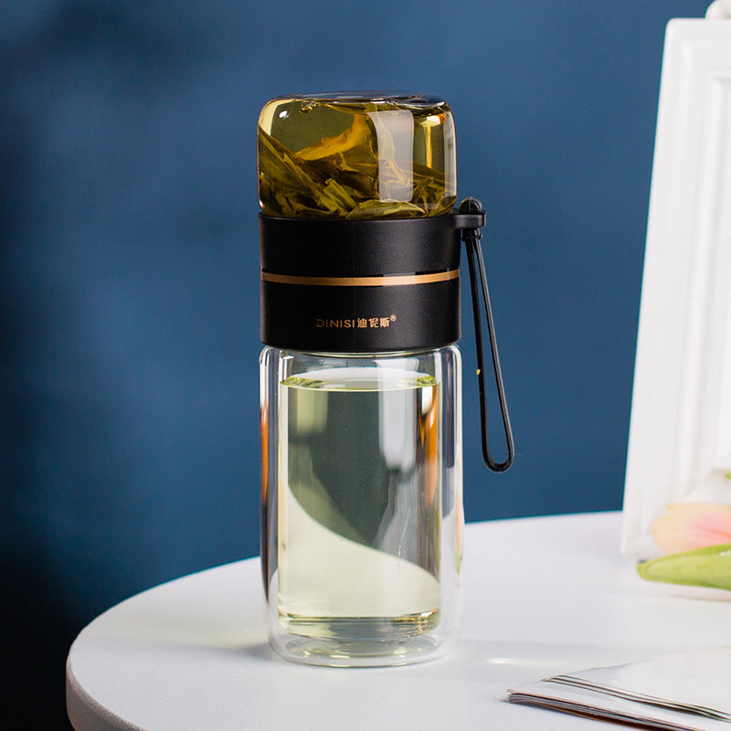 Double Wall Glass Tea Bottle with Infuser