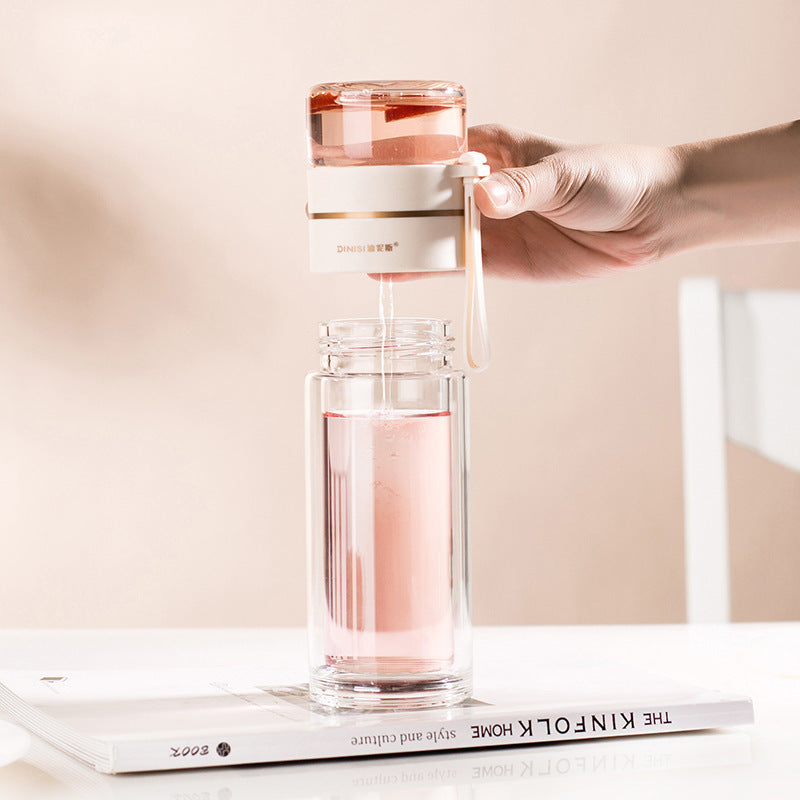 Double Wall Glass Tea Bottle with Infuser