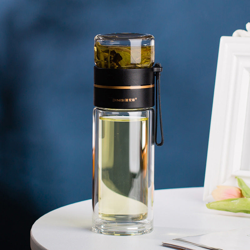 Double Wall Glass Tea Bottle with Infuser