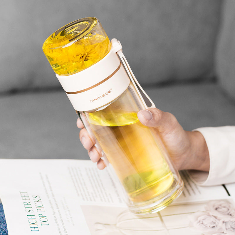 Double Wall Glass Tea Bottle with Infuser