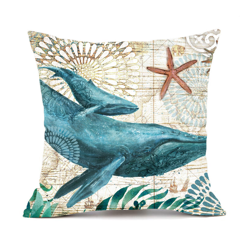 Sea Turtle Linen Cushion Cover