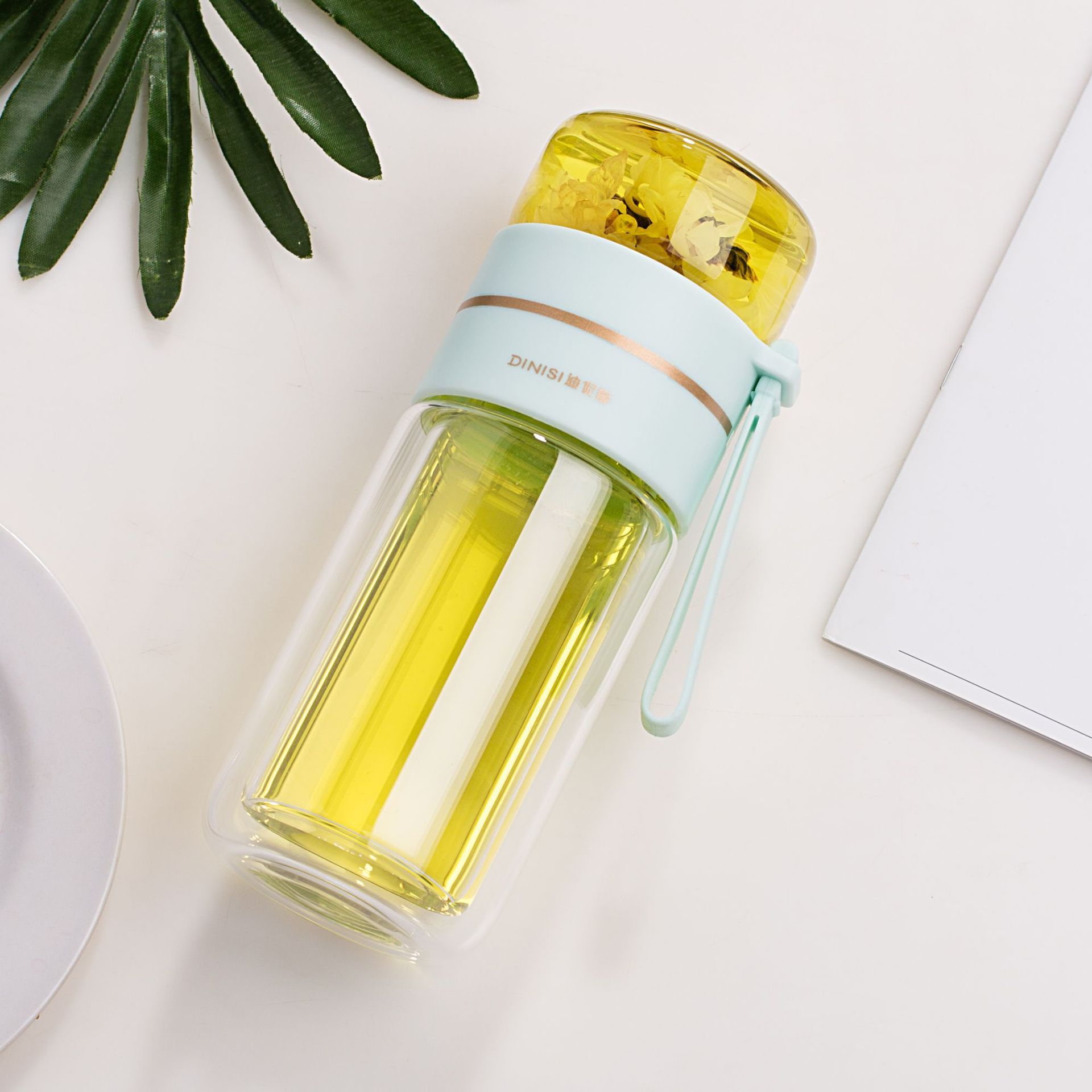 Double Wall Glass Tea Bottle with Infuser