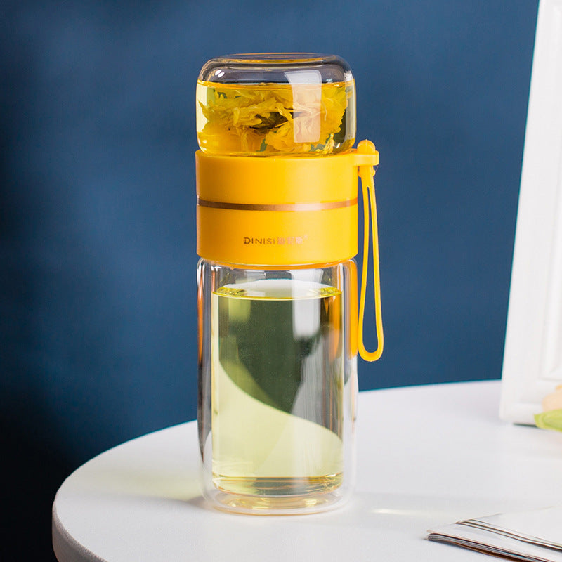 Double Wall Glass Tea Bottle with Infuser