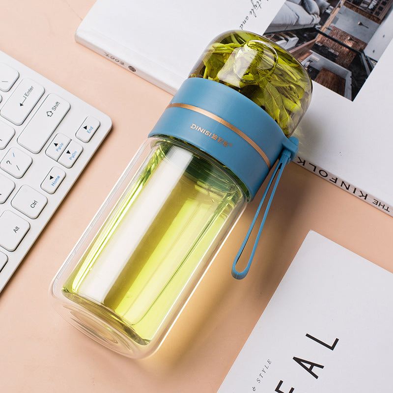 Double Wall Glass Tea Bottle with Infuser