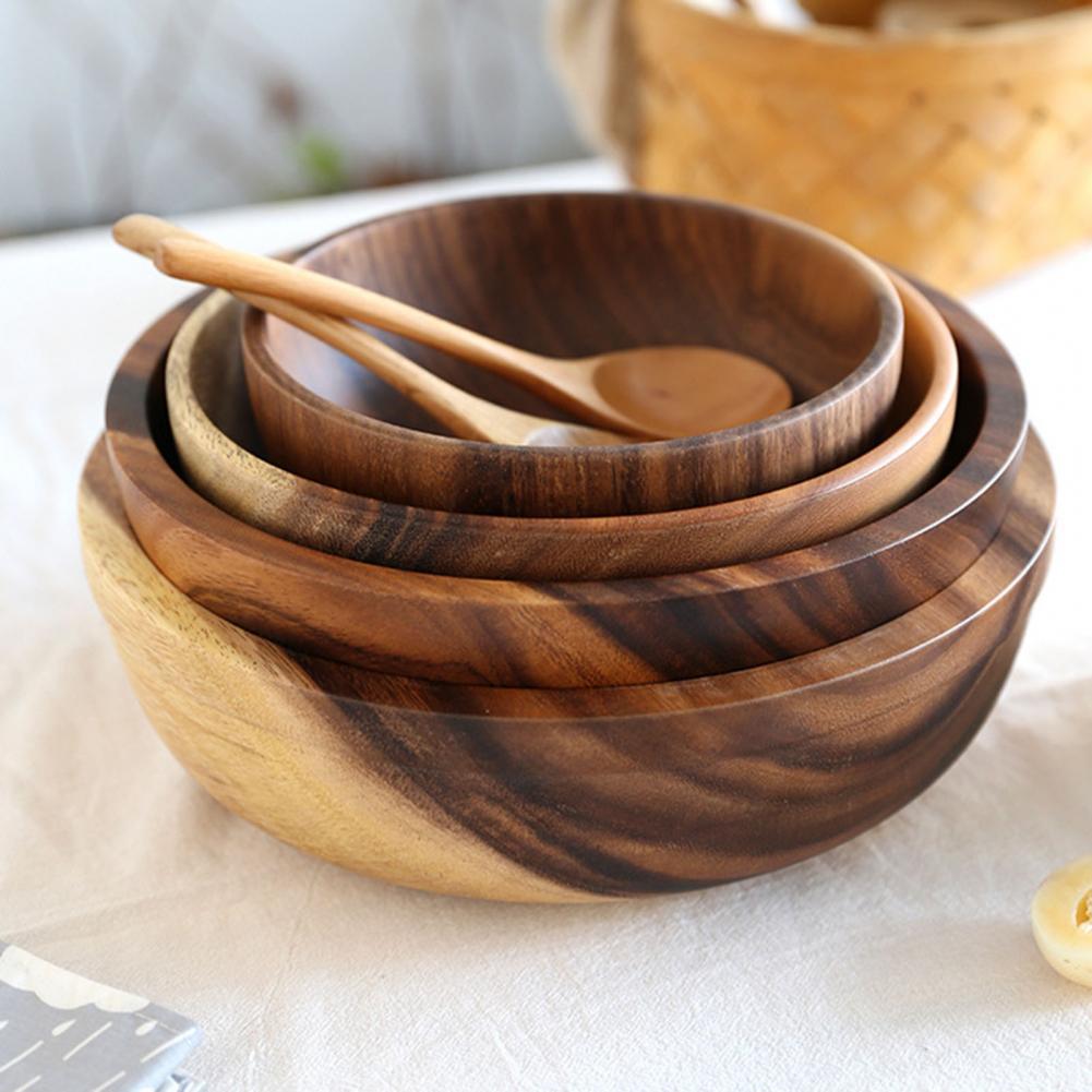 Natural Wooden Salad & Fruit Bowl
