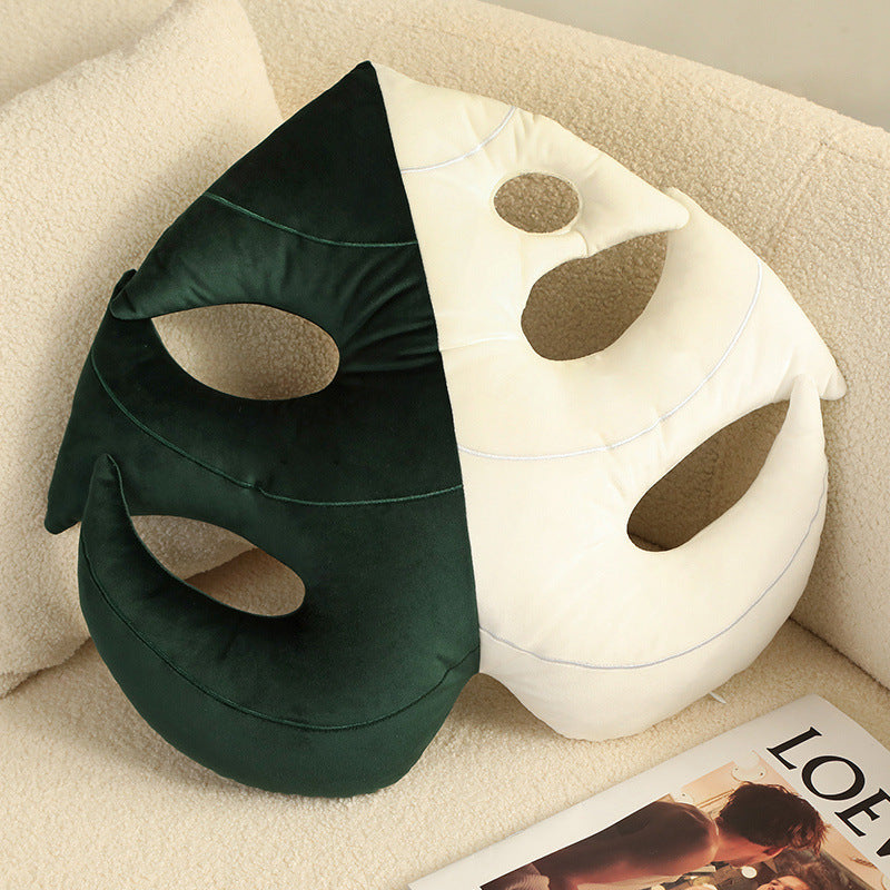 Green Plant Leaf Plush Pillow