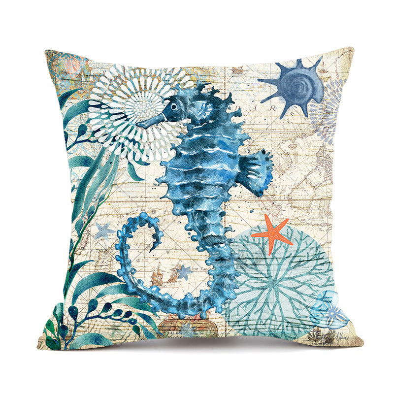 Sea Turtle Linen Cushion Cover