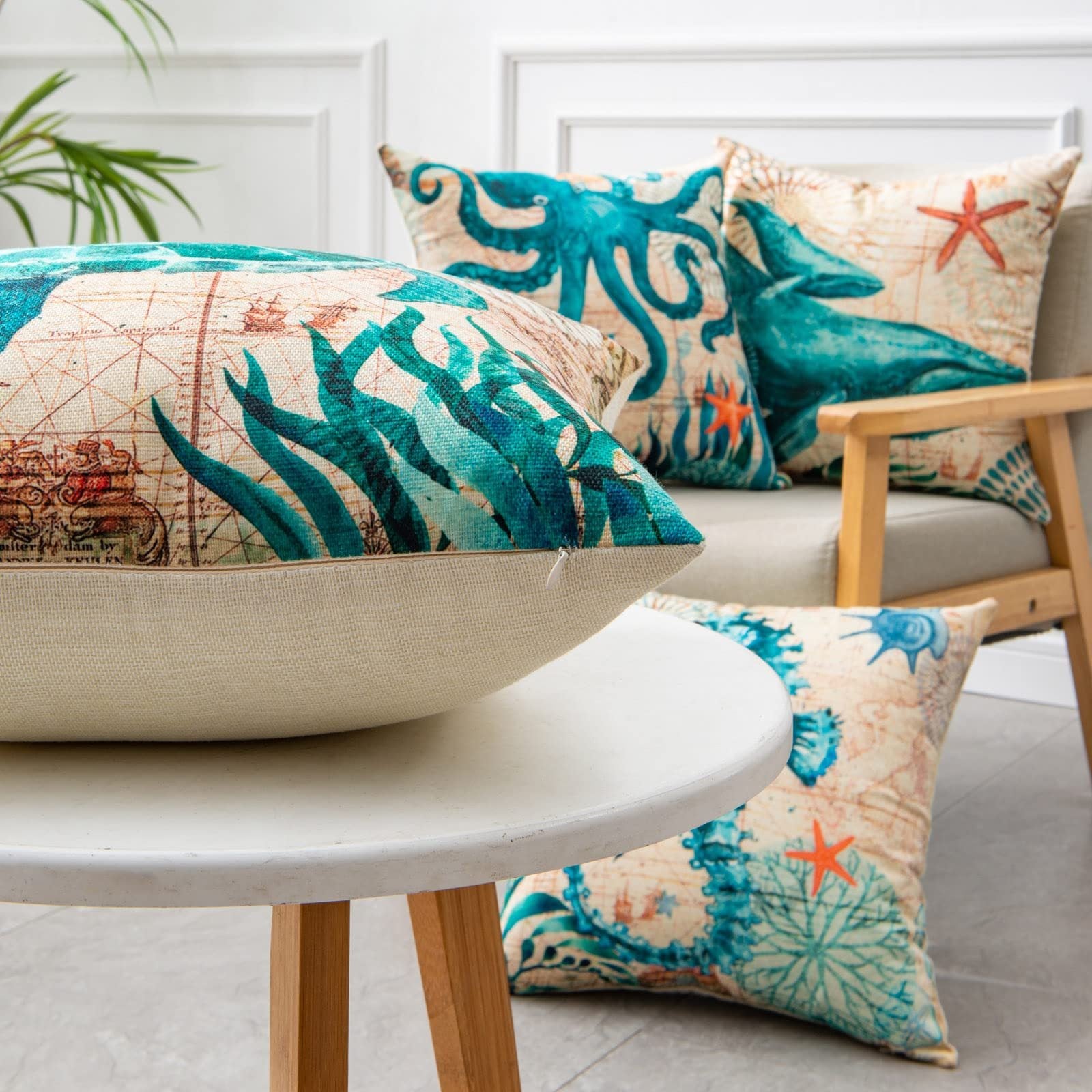 Sea Turtle Linen Cushion Cover