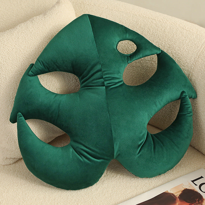Green Plant Leaf Plush Pillow
