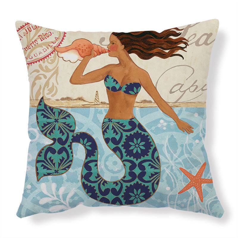 Sea Turtle Linen Cushion Cover
