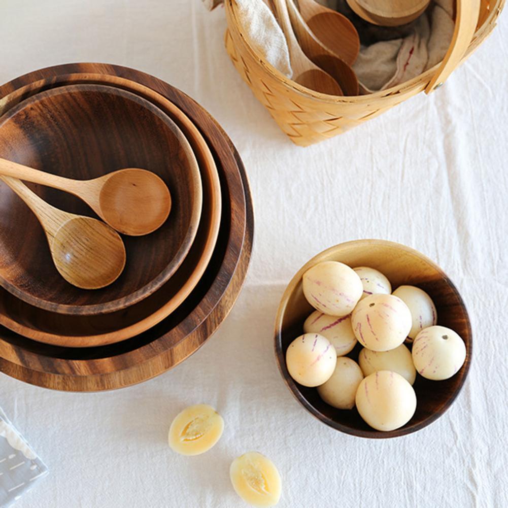 Natural Wooden Salad & Fruit Bowl