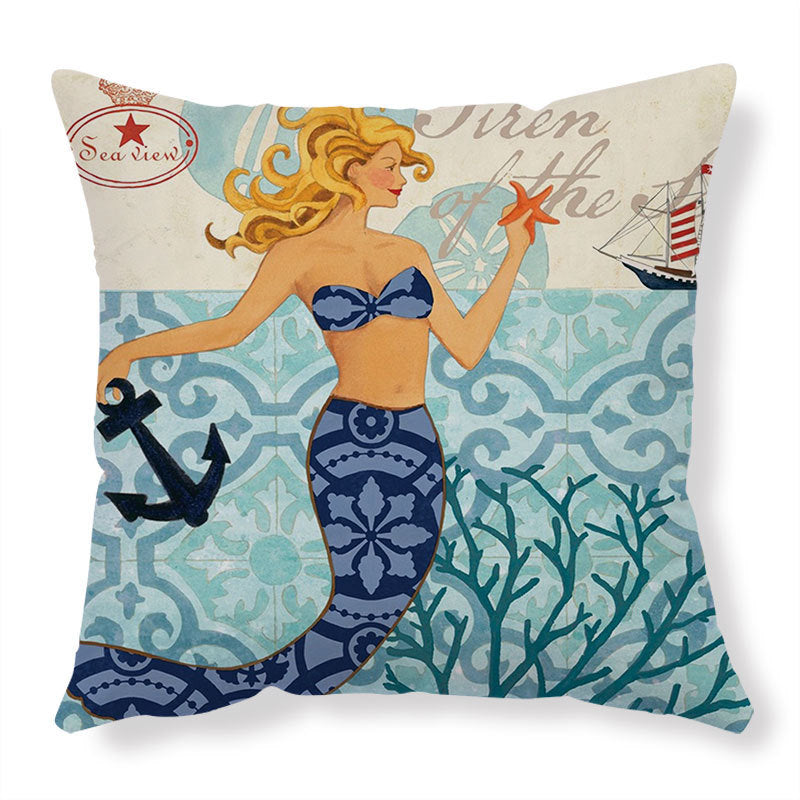 Sea Turtle Linen Cushion Cover