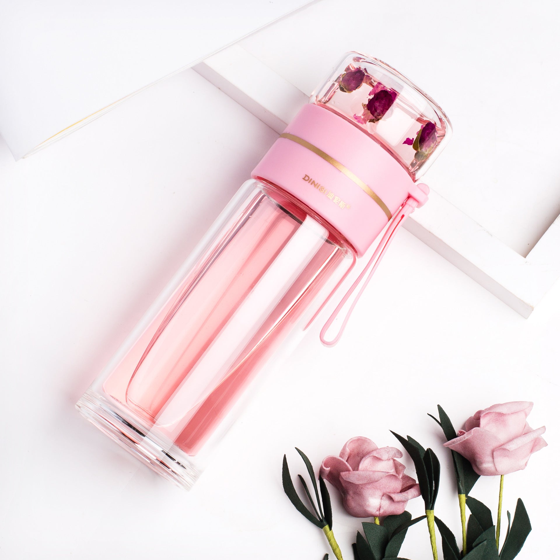 Double Wall Glass Tea Bottle with Infuser