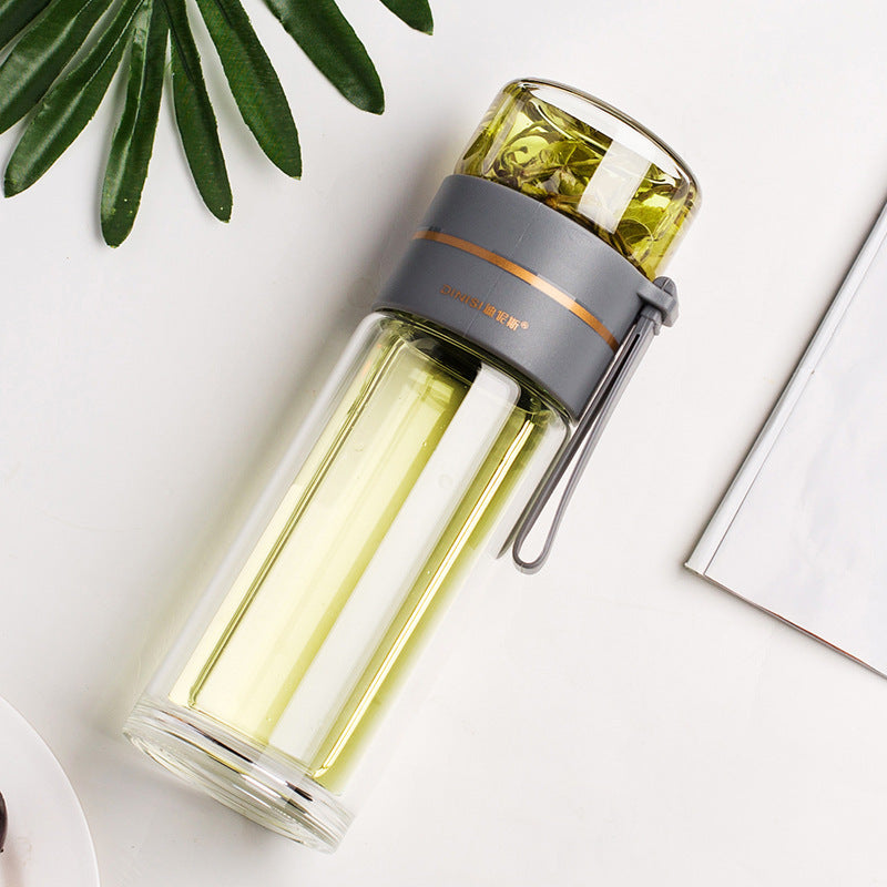 Double Wall Glass Tea Bottle with Infuser