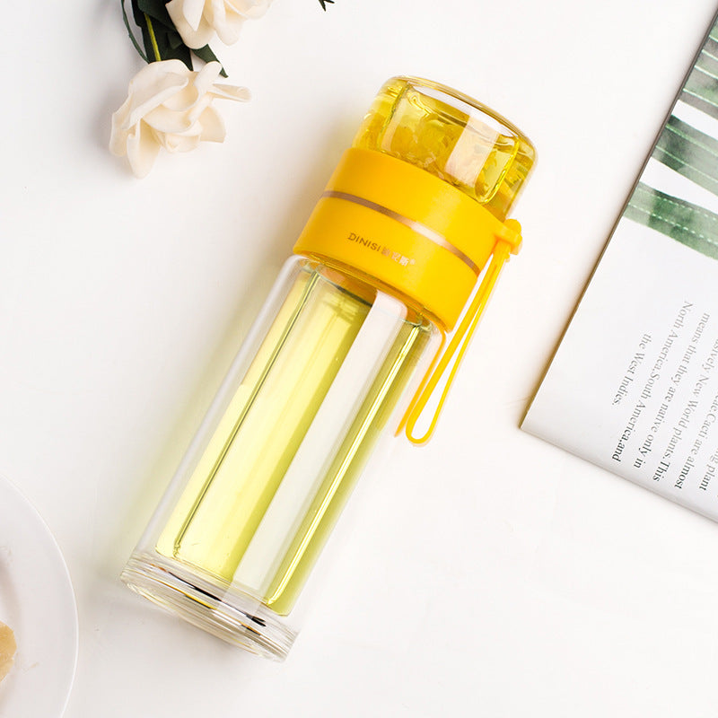 Double Wall Glass Tea Bottle with Infuser